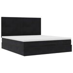 VidaXL Cadre de lit ottoman avec matelas noir 180x200cm velours