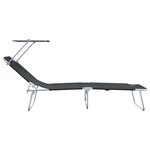 vidaXL Transat 2-personne 2 Pièces Noir 58 x 188 x 77cm tissu