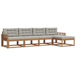 vidaXL Ensemble de canapés d'extérieur 5 pc Gris Naturel et Clair