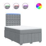 vidaXL Sommier à lattes de lit et matelas gris clair 120x190 cm tissu