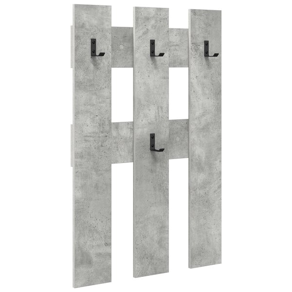 vidaXL Porte-manteau mural avec stockage Gris béton 65 x 3 x 100 cm