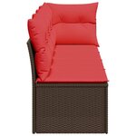 vidaXL Canapé de jardin avec coussins 4 places en résine tressée marron