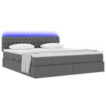 vidaXL Lit avec rangement et LED Gris foncé 160 x 200 cm tissu