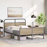 vidaXL Cadre de lit sans matelas 140x200 cm chêne sonoma