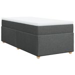 vidaXL Sommier à lattes de lit avec matelas Gris foncé 90x200 cm Tissu