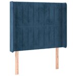 vidaXL Tête de lit à LED Bleu foncé 103x16x118/128 cm Velours