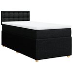 vidaXL Sommier à lattes de lit avec matelas Noir 100x200 cm Tissu