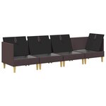 vidaXL Canapé modulaire avec rangement 4 Pièces Marron foncé Tissu