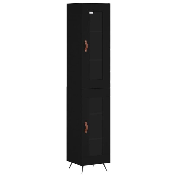 vidaXL Buffet haut Noir 34 5x34x180 cm Bois d'ingénierie