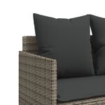 vidaXL Salon de jardin 5 Pièces avec coussins gris résine tressée