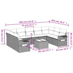 vidaXL Salon de jardin avec coussins 10 Pièces beige résine tressée