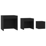 vidaXL Tables gigognes 3 Pièces Noir Aggloméré