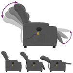 vidaXL Fauteuil de massage inclinable Gris foncé Tissu