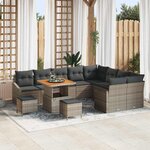 vidaXL Ensemble de canapé de jardin 12 Pièces Gris Poly rotin