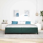 vidaXL Lit boxspring avec matelas Vert foncé 200 x 200 cm Velours