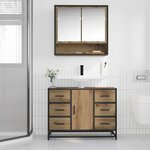 vidaXL Meuble de Lavabo de Salle de Bain avec tiroir chêne artisanal