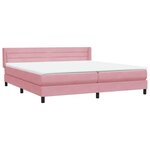 vidaXL Sommier à lattes de lit avec matelas rose 180x210 cm velours