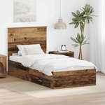 vidaXL Cadre de lit Bois ancien 90 x 190 cm Bois d'ingénierie