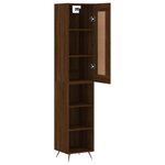 vidaXL Buffet haut Chêne marron 34 5x34x180 cm Bois d'ingénierie