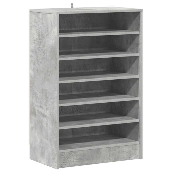 vidaXL Armoire à chaussures Gris béton 60x35x92 cm Bois d’ingénierie
