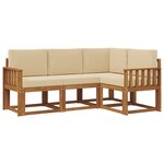 vidaXL Ensemble de canapés d'extérieur 4 pc Naturel et Beige