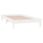 vidaXL Cadre de lit à LED sans matelas blanc 75x190 cm bois massif