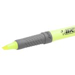 Surligneur highlighter grip caoutchouc pointe moyenne biseautee vert pastel bic