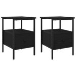 vidaXL Tables de chevet 2 Pièces Chêne noir 34x36x50 cm Bois d'ingénierie