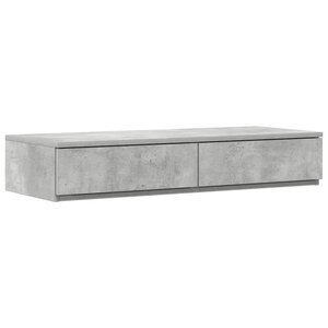 vidaXL Cadre de lit avec rangement Gris béton 236.5 x 90 x 31.5 cm