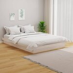 vidaXL Cadre de lit Blanc Bois massif 135x190 cm Double