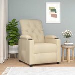 vidaXL Fauteuil inclinable Crème Tissu