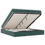 vidaXL Cadre de lit ottoman avec matelas vert foncé 200x200 cm velours