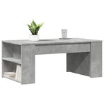 vidaXL Table basse gris béton 102x55x42 cm bois d'ingénierie