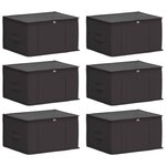 vidaXL Boîte de rangement avec fenêtre transparente 6 Pièces Anthracite