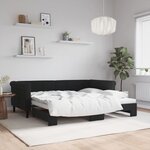 vidaXL Lit de jour avec lit gigogne noir 90x190 cm velours