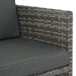 vidaXL Ensemble à manger d'extérieur 7Pièces coussins Résine tressée Gris