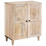 vidaXL Buffet 3 Pièces Blanc 60 x 33 x 75 cm bois de manguier massif