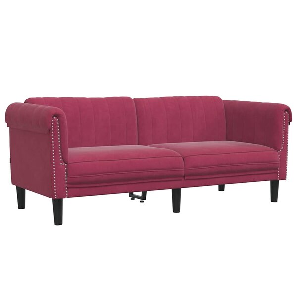 vidaXL Canapé à 2 places rouge bordeaux velours