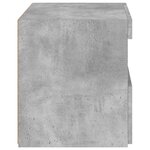 vidaXL Table de chevet avec lumières LED gris béton 50x40x45 cm