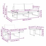 Ensemble de canapé de jardin 3 pièces vidaXL avec coussins gris clair