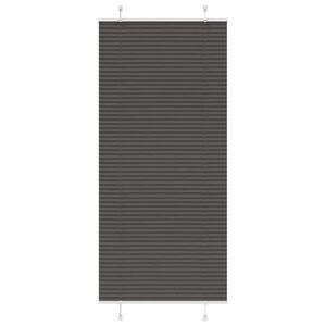 vidaXL Store plissé noir 95x200 cm largeur du tissu 94 4 cm polyester