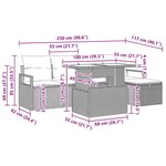 vidaXL Ensemble de canapé de jardin 6 Pièces Marron Poly rotin