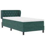 vidaXL Lit à ressorts avec tête de lit Vert foncé 90 x 190 cm Velours