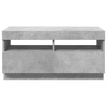 vidaXL Meuble TV avec lumières LED gris béton 80x35x40 cm