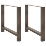 vidaXL Pieds de table à manger en acier naturel 2 pièces 90 x (72-73) cm Acier