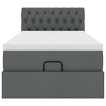 vidaXL Cadre de lit ottoman avec matelas gris foncé 80x200 cm tissu