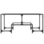 vidaXL Table basse avec dessus en verre transparent 98 5x50x45cm acier