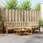 vidaXL Ensemble de canapés d'extérieur 5 Pièces Naturel et Beige