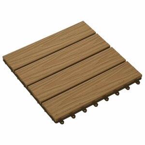 vidaXL Carreau de terrasse Design 3D 11 pc Teck 30 x 30 cm WPC