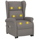 vidaXL Fauteuil de massage Taupe Tissu